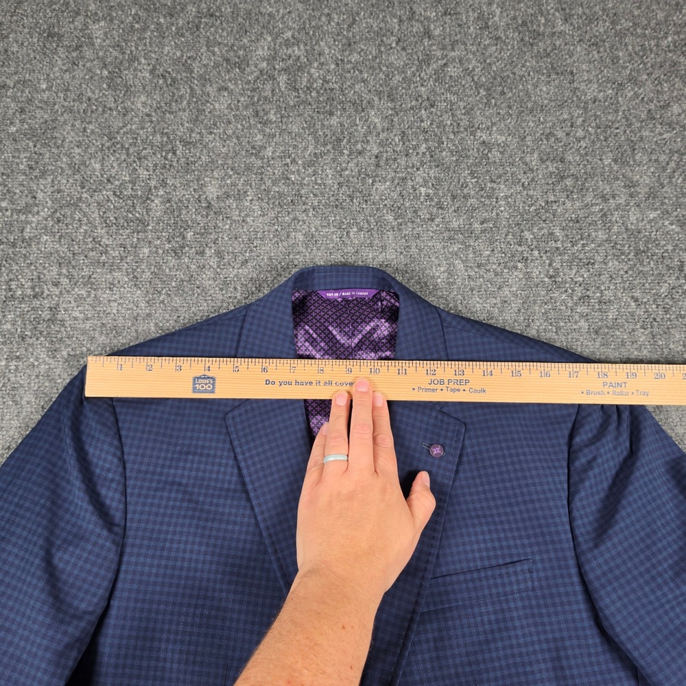 Ted Baker Suit Mens 35R Blue Micro Check Wool Blend Jay CT Slim Fit 2-Piece - Picture 4 of 16